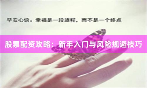 股票配资攻略:新手入门与风险规避技巧